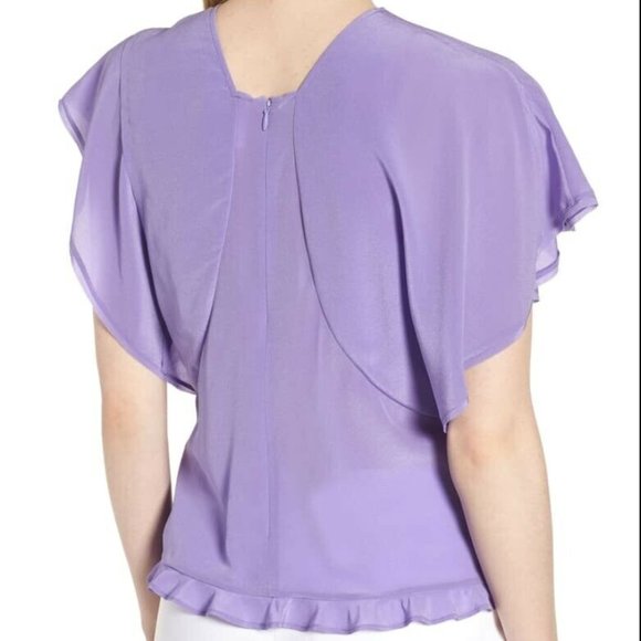NWT Nordstrom Lewit 100% Silk Ruffle Blouse top - Picture 2 of 8